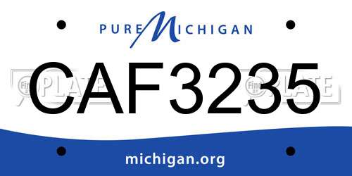 CAF3235 Michigan License Plate