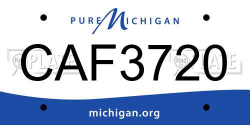 CAF3720 Michigan License Plate