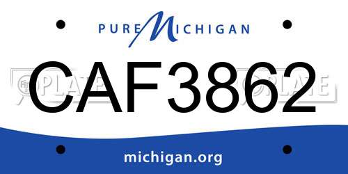 CAF3862 Michigan License Plate