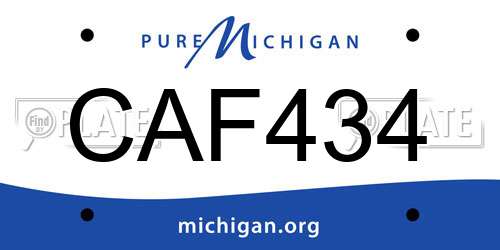 CAF434 Michigan License Plate