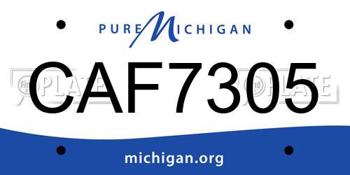 CAF7305 Michigan License Plate