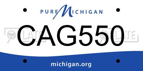 CAG550 Michigan License Plate
