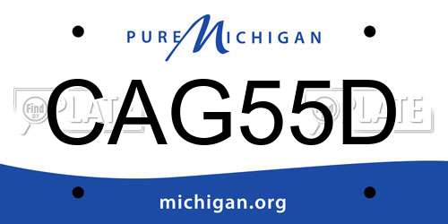 CAG55D Michigan License Plate