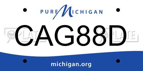 CAG88D Michigan License Plate