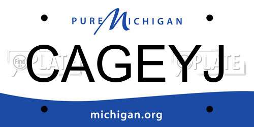 CAGEYJ Michigan License Plate
