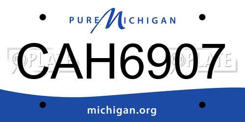 CAH6907 Michigan License Plate
