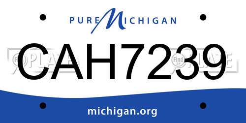 CAH7239 Michigan License Plate