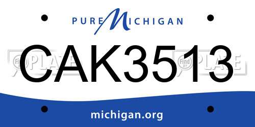CAK3513 Michigan License Plate