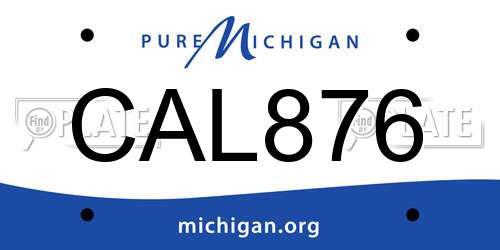 CAL876 Michigan License Plate
