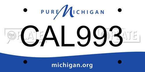 CAL993 Michigan License Plate