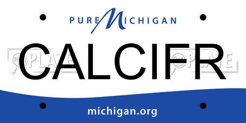 CALCIFR Michigan License Plate