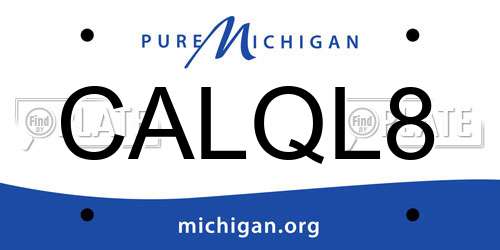 CALQL8 Michigan License Plate