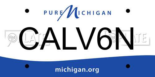 CALV6N Michigan License Plate