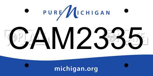 CAM2335 Michigan License Plate