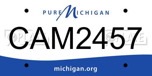 CAM2457 Michigan License Plate