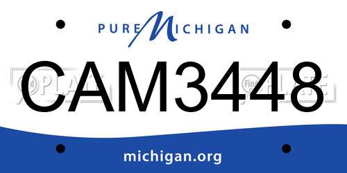 CAM3448 Michigan License Plate