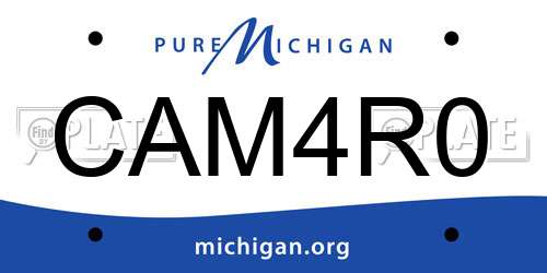 CAM4R0 Michigan License Plate