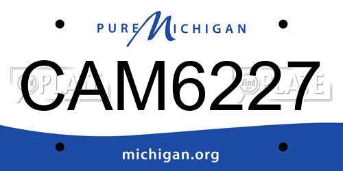 CAM6227 Michigan License Plate