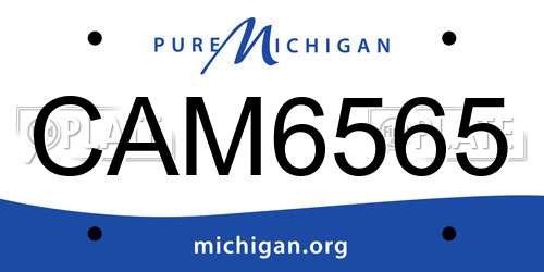 CAM6565 Michigan License Plate