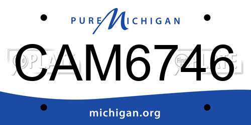 CAM6746 Michigan License Plate