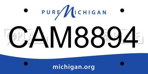 CAM8894 Michigan License Plate