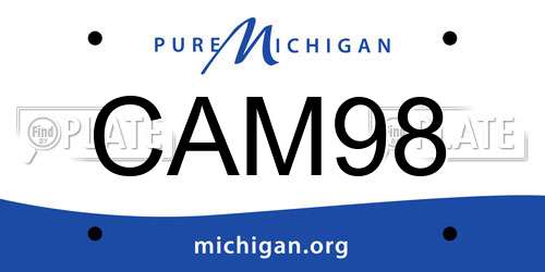 CAM98 Michigan License Plate