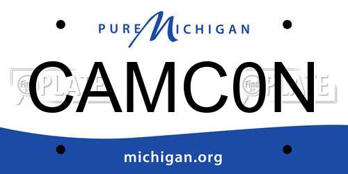 CAMC0N Michigan License Plate