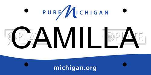 CAMILLA Michigan License Plate