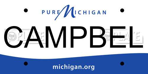 CAMPBEL Michigan License Plate