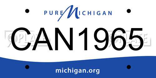 CAN1965 Michigan License Plate