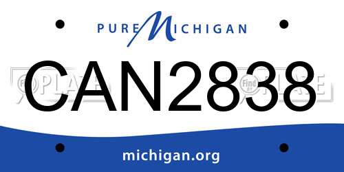 CAN2838 Michigan License Plate