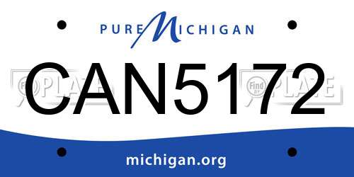 CAN5172 Michigan License Plate