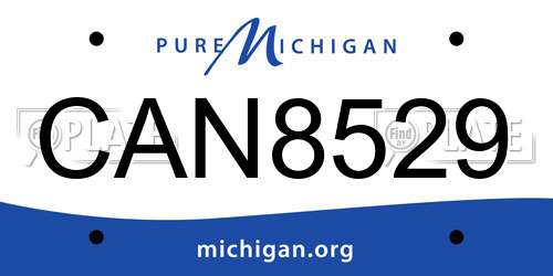 CAN8529 Michigan License Plate