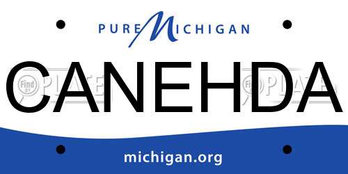 CANEHDA Michigan License Plate