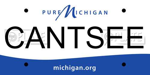 CANTSEE Michigan License Plate