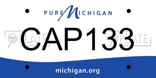 CAP133 Michigan License Plate