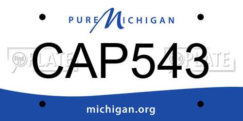 CAP543 Michigan License Plate
