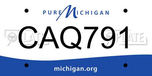 CAQ791 Michigan License Plate