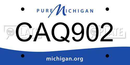 CAQ902 Michigan License Plate