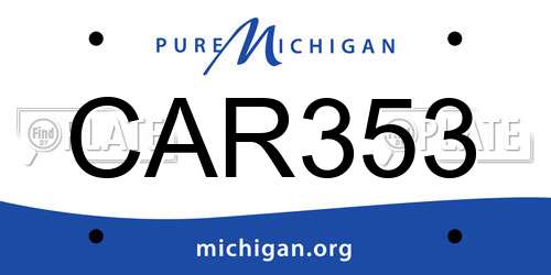 CAR353 Michigan License Plate