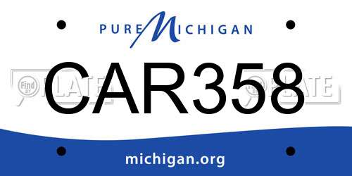 CAR358 Michigan License Plate