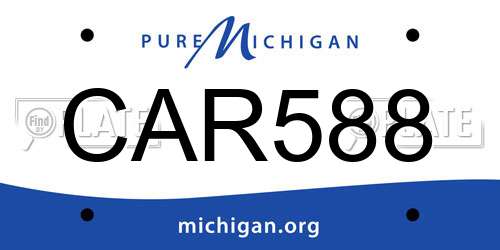 CAR588 Michigan License Plate
