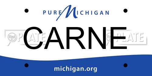 CARNE Michigan License Plate