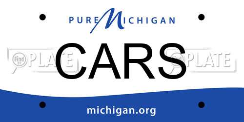 CARS Michigan License Plate