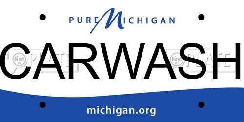 CARWASH Michigan License Plate