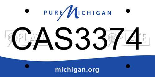 CAS3374 Michigan License Plate