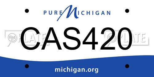CAS420 Michigan License Plate