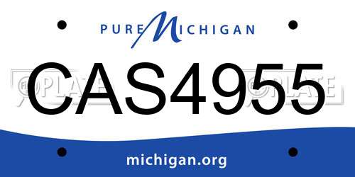 CAS4955 Michigan License Plate