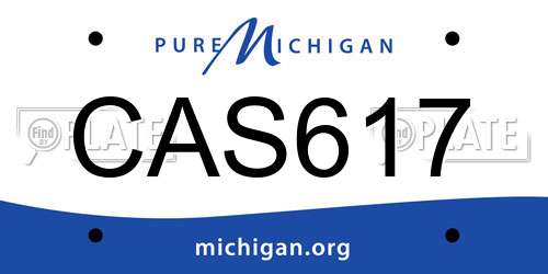 CAS617 Michigan License Plate