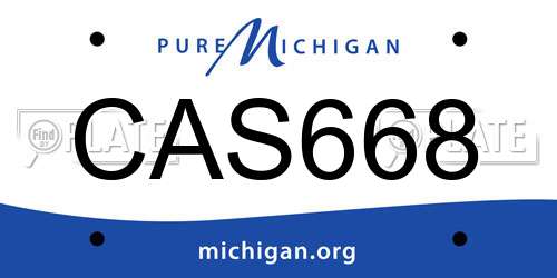 CAS668 Michigan License Plate